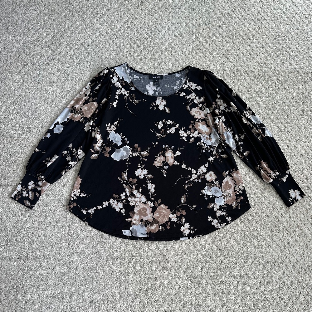 Karen Kane Print Stretch Tops/Blouses Lot of 2 Size 1X Office Fall Lightweight - Picture 2 of 16